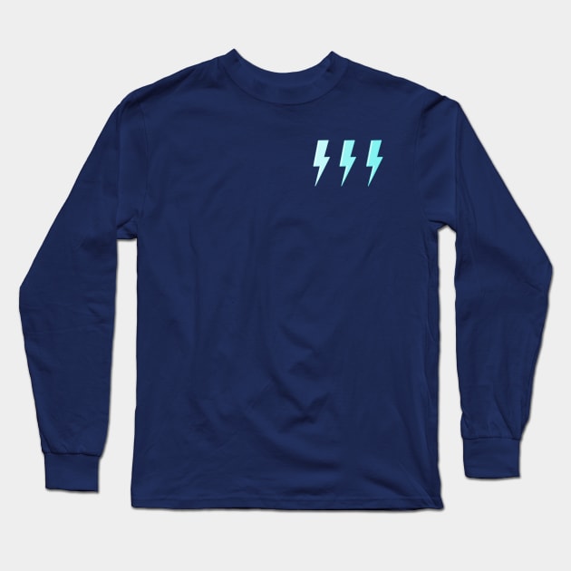 Blue Lightning bolts Long Sleeve T-Shirt by kxtelyng